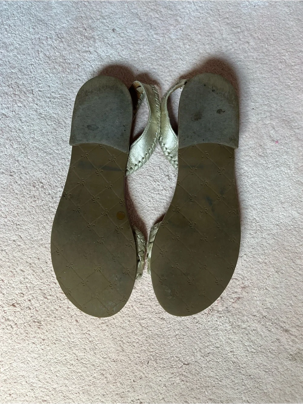 Jack Rogers Platinum Leather Slingback Sandals size 6